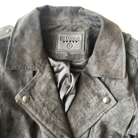 BLANKNYC Suede Moto Jacket in French Grey - Picture 3 of 6